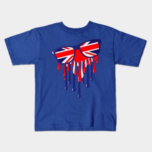 Union Jack Londoner Dripping Paint Sunglassess Kids T-Shirt